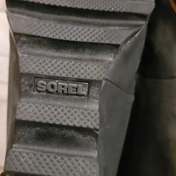 SOREL Women's 8 black Conquest hidden wedge ankle boots waterproof lace-up - Picture 11 of 14
